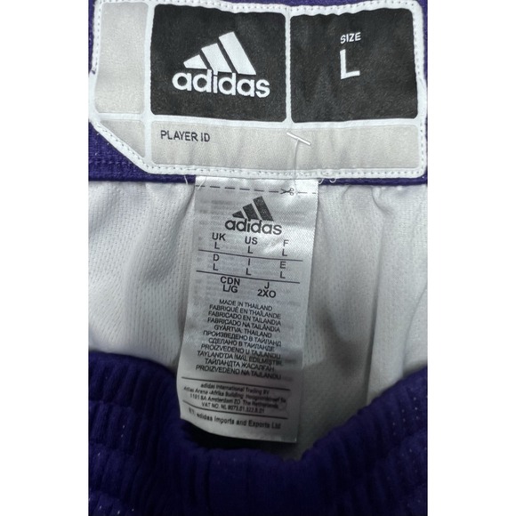 Adidas Player ID Men's‎ Large Basketball Shorts Purple White - Picture 9 of 10